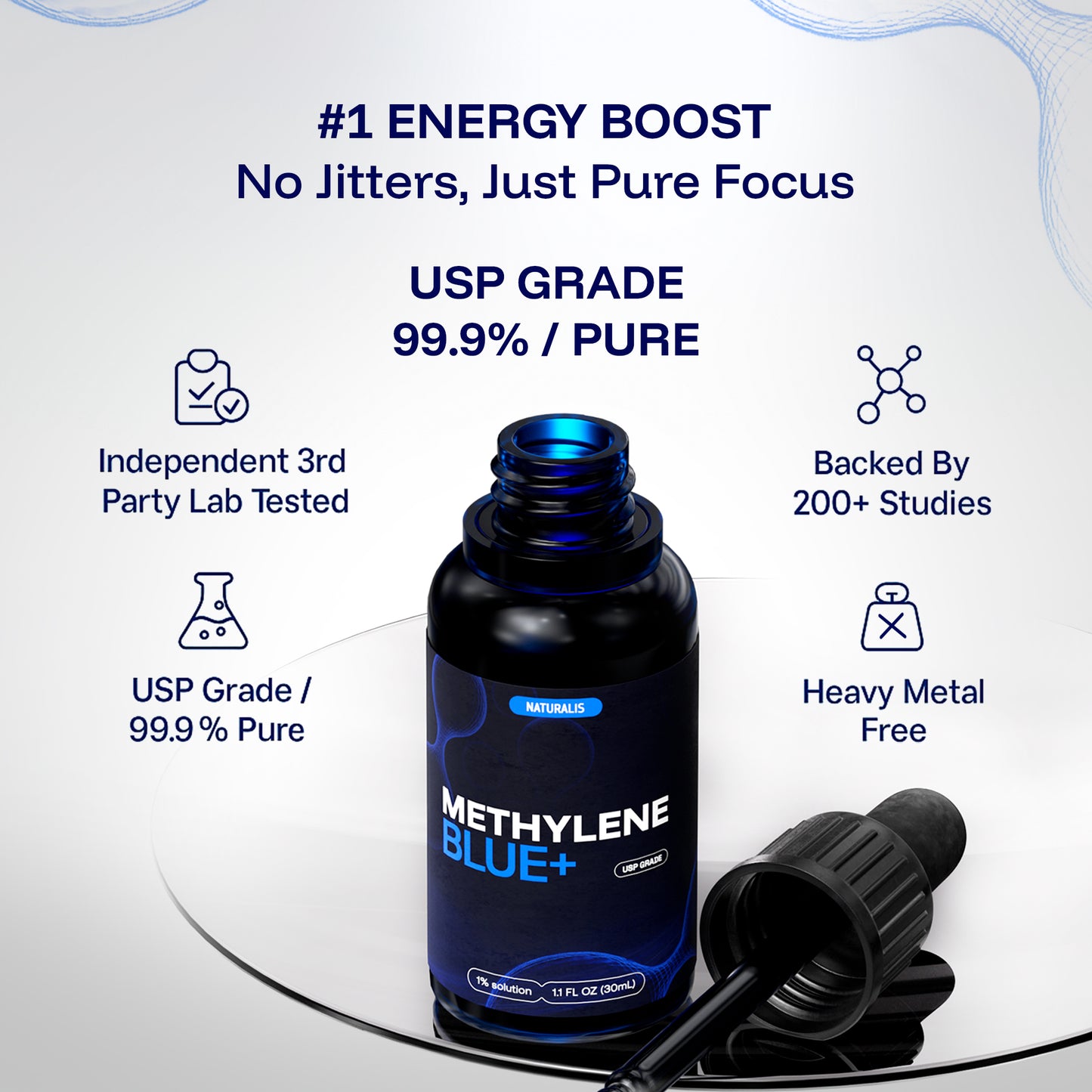 Naturalis Methylene Blue 1% Drops | 30ml (1oz)